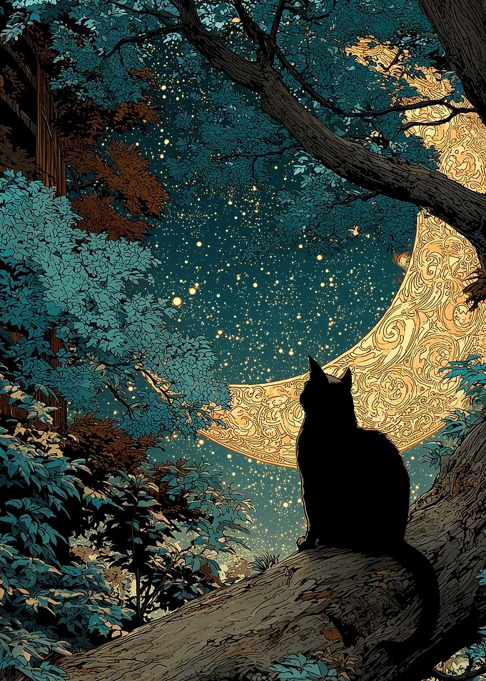 Black Cat Guardian of the Night