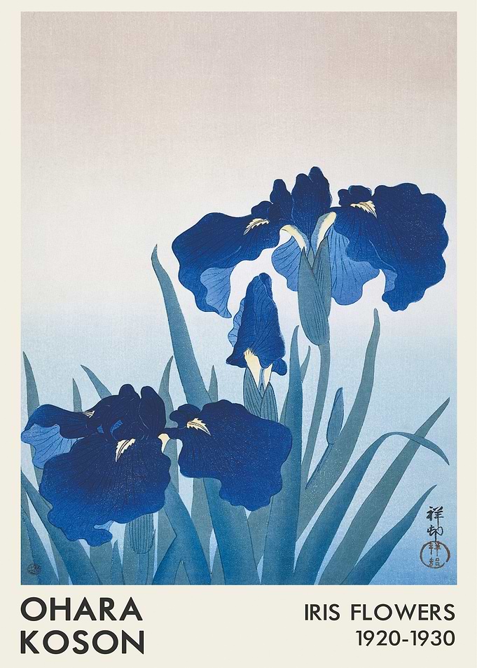 Ohara Koson Iris Flowers Print