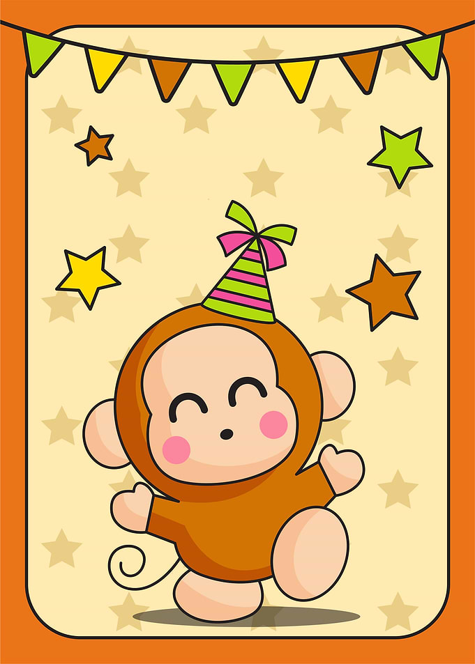 Cartoon Monkey Party