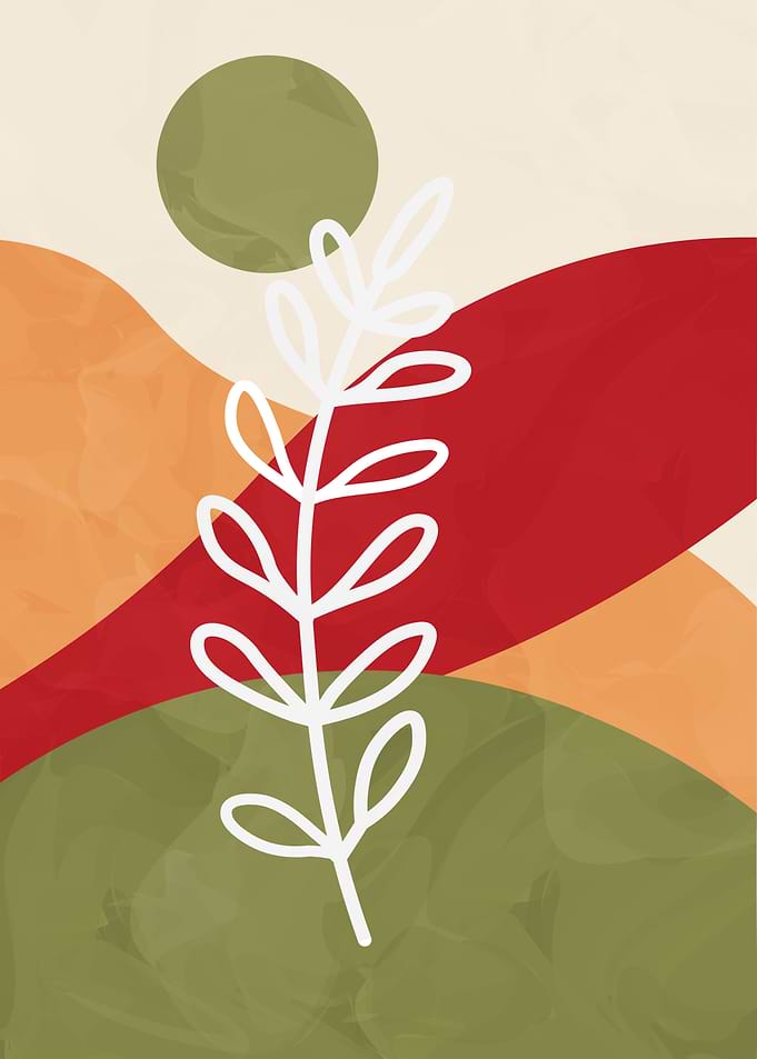 Abstract Floral Art with Earth Tones