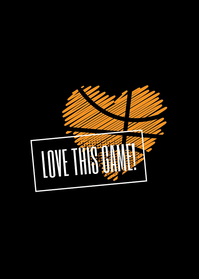 Love This Game Basketball Heart