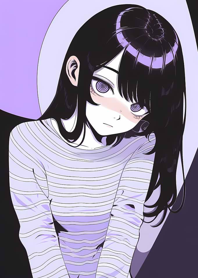 Anime Girl with Hypnotic Eyes