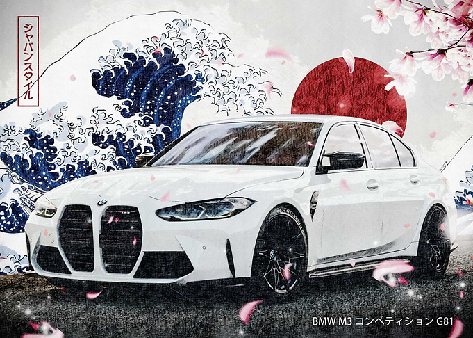 BMW M3 Japanese Style Art