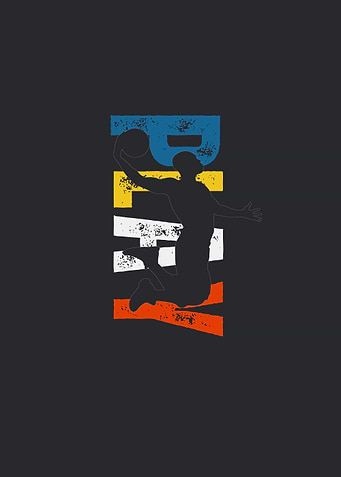 Basketball Player Dunk Silhouette Art