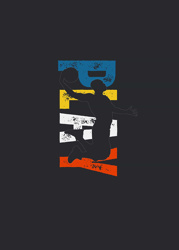 Basketball Player Dunk Silhouette Art