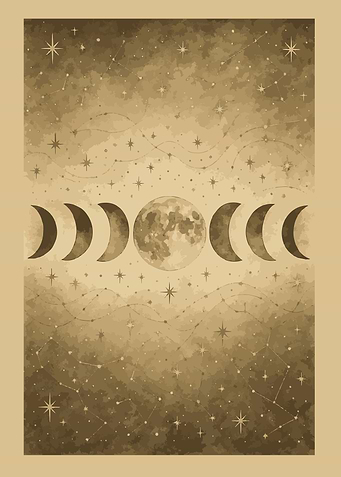 Moon Phases Celestial Art