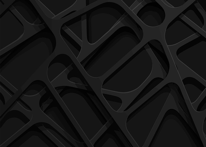 Abstract Black Interlocking Shapes