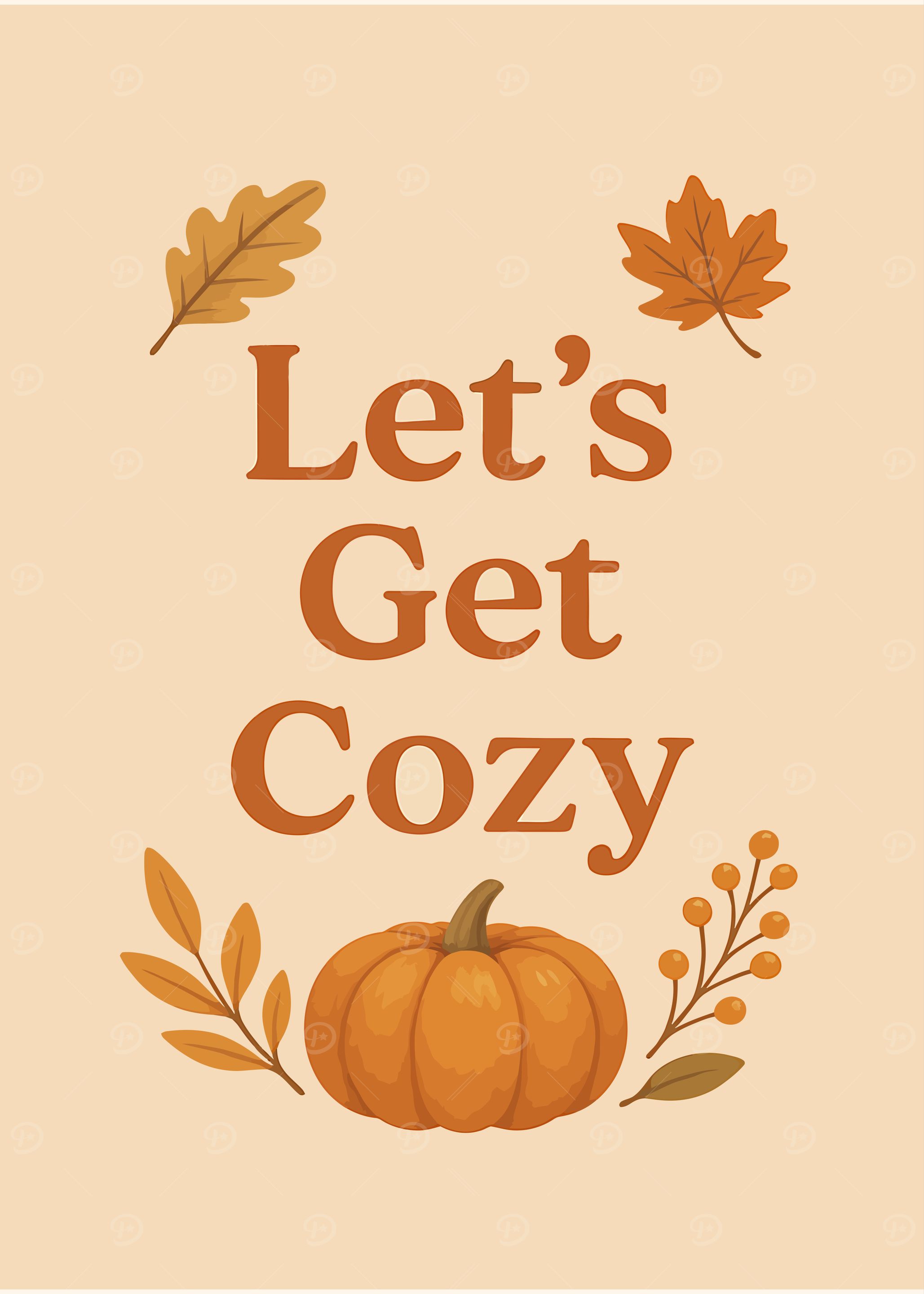 Let’s Get Cozy – Rustic Autumn Thanksgiving Wall Art
