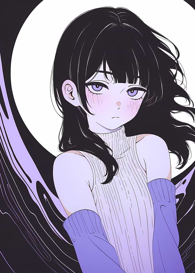 Anime Girl with Black Hair