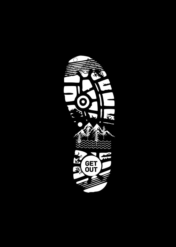 Get Out Shoe Print Design
