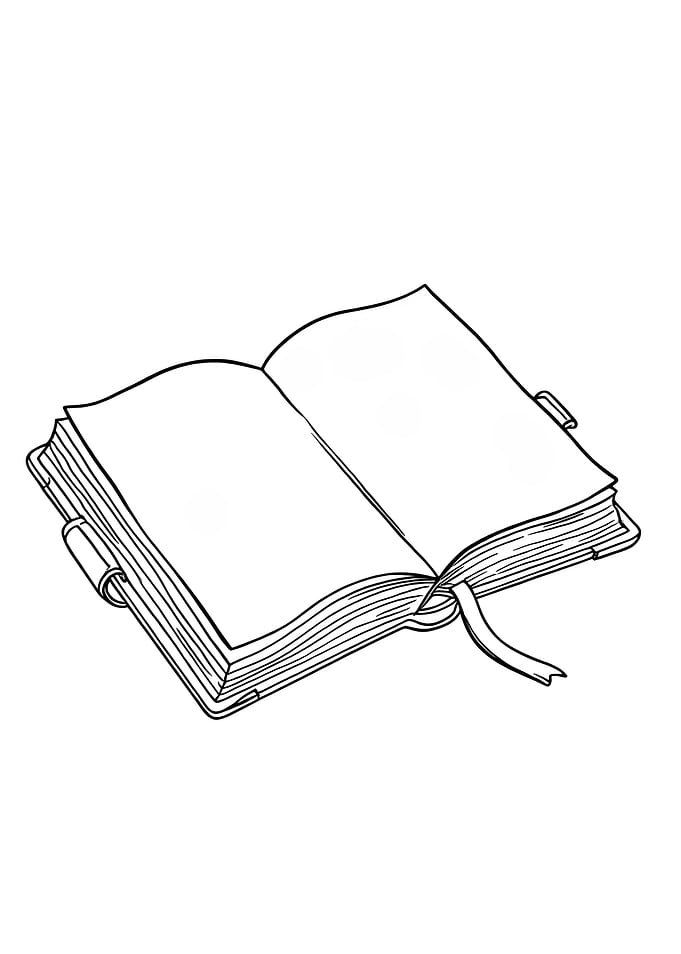Open Book Minimalist Line Art