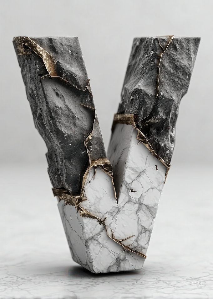 Marble Letter V
