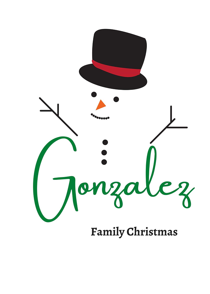 Gonzalez Family Christmas Snowman