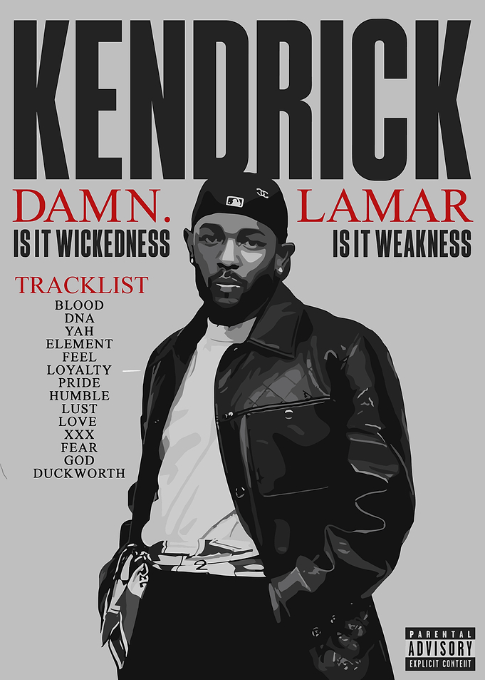 Kendrick Lamar DAMN. Album Cover Art