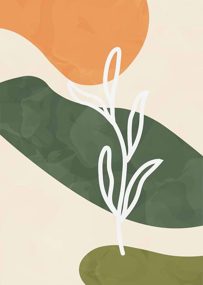 Abstract Botanical Art with Earth Tones