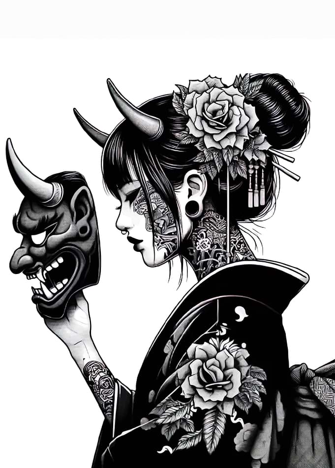 Demon Girl with Mask