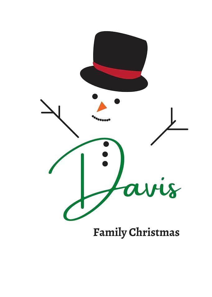 Davis Family Christmas Snowman