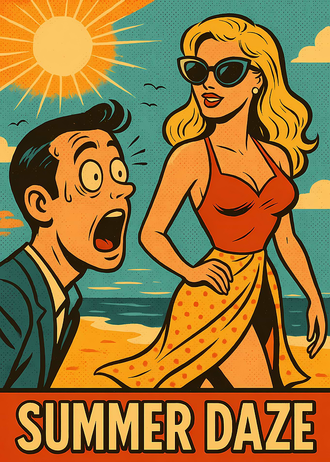 Summer Daze Comic Style Illustration