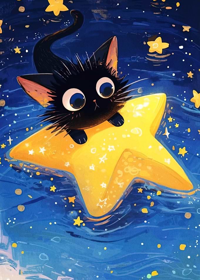 Black Cat on a Star