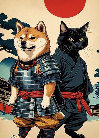 Samurai Dog Ninja Cat