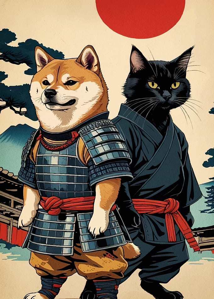 Samurai Dog Ninja Cat
