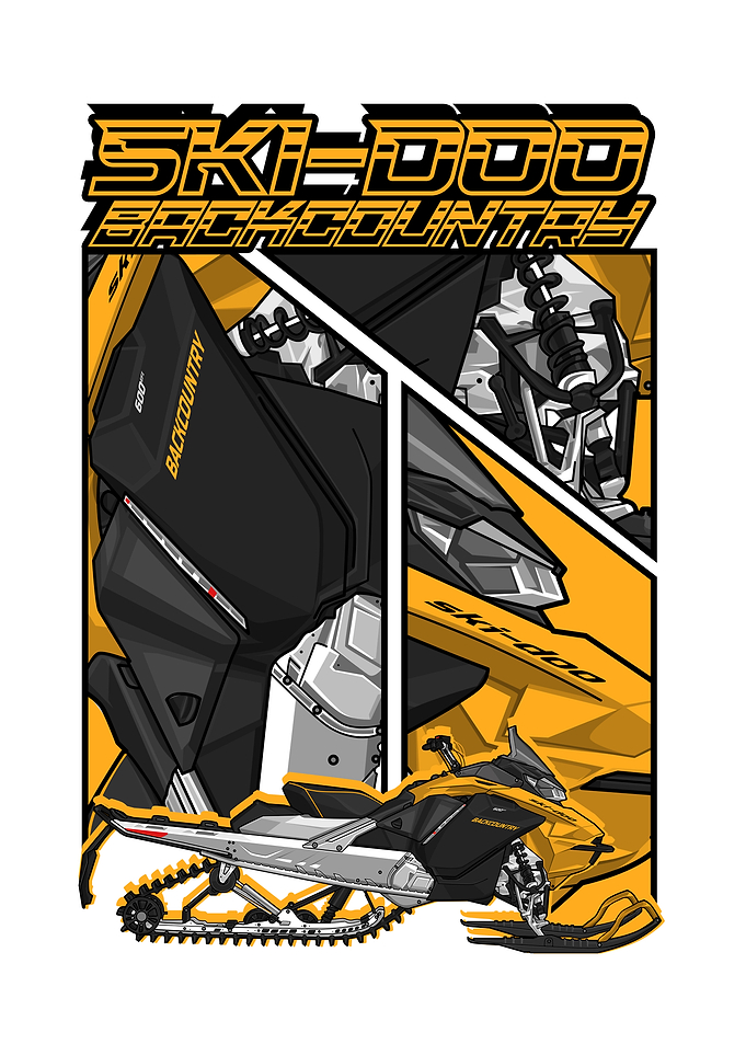 Ski-Doo Backcountry Snowmobile Illustration