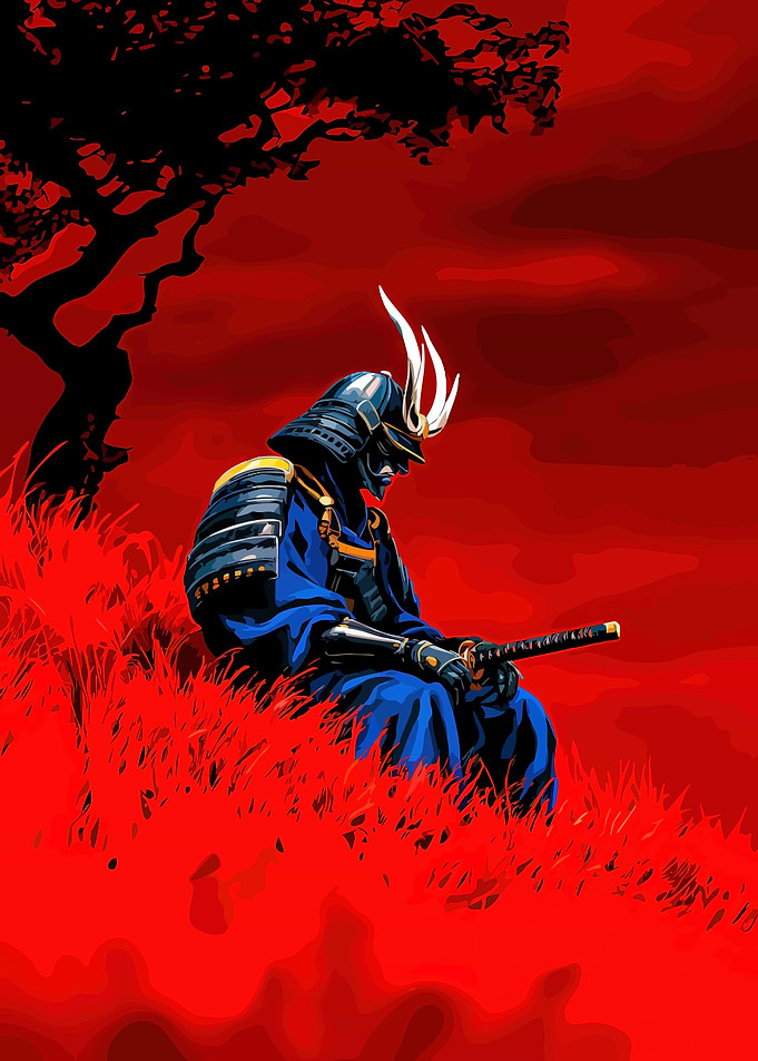 Samurai in Red Field