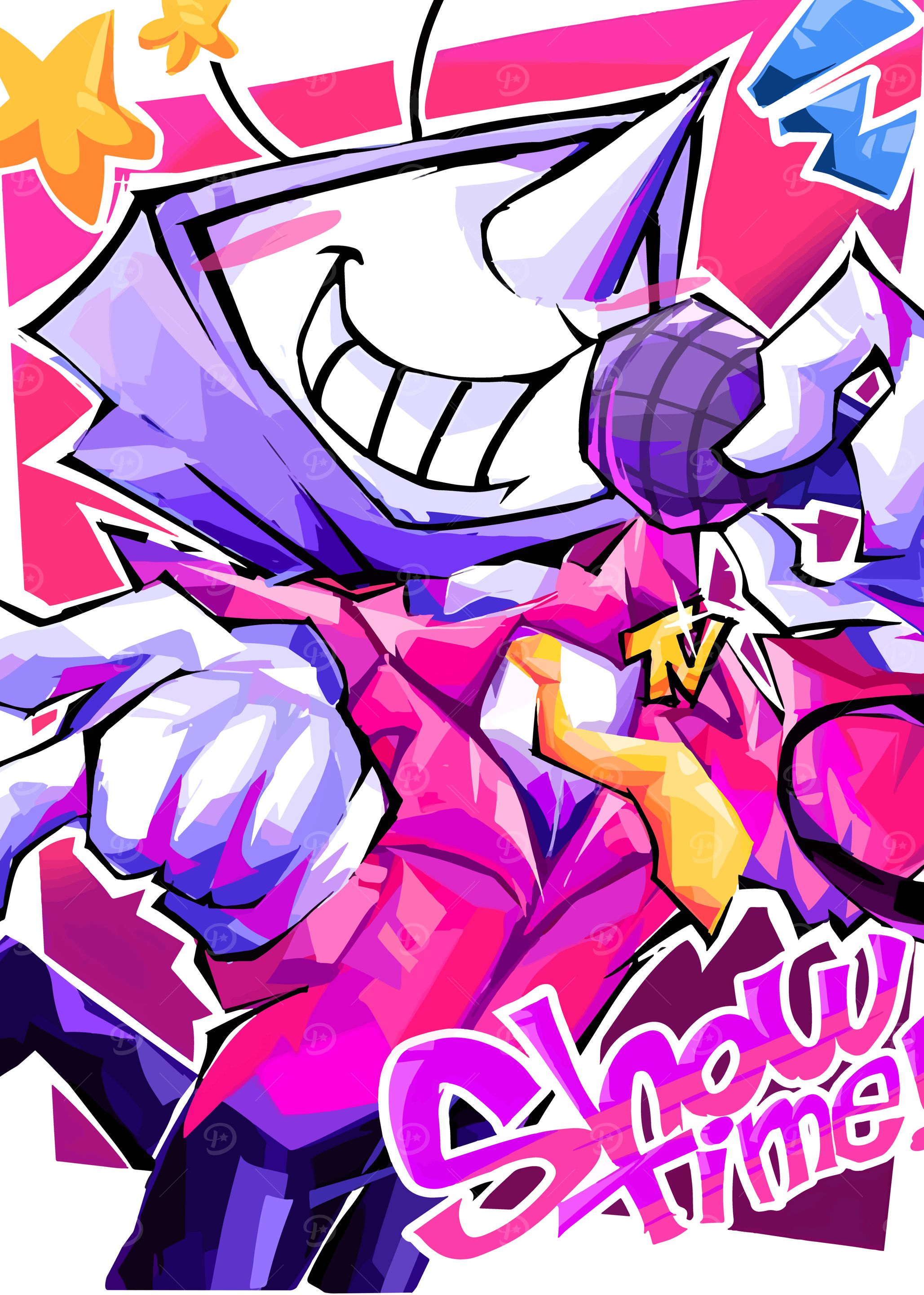 Showtime Cartoon Character with Microphone