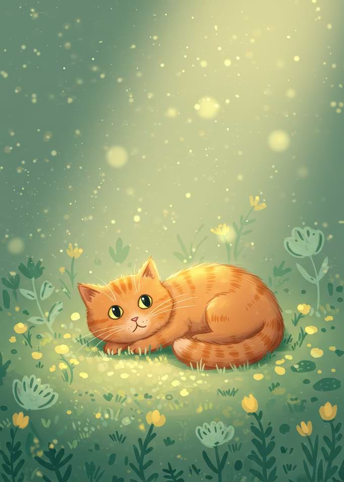 Cute Cat in a Meadow