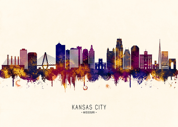 Kansas City Skyline Watercolor