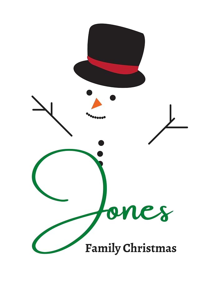 Snowman Family Christmas Card