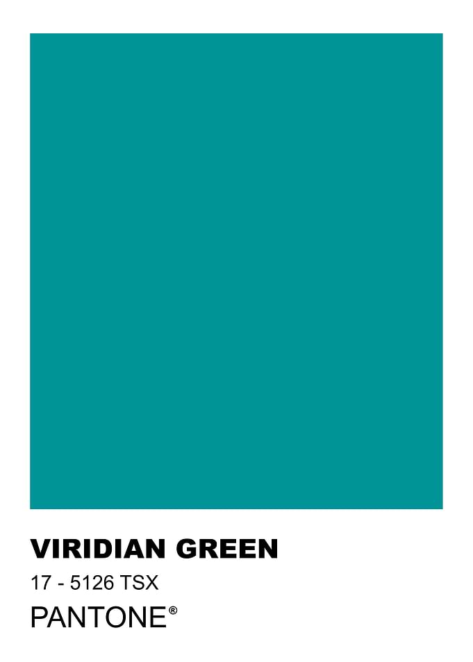 Viridian Green Pantone Color Swatch