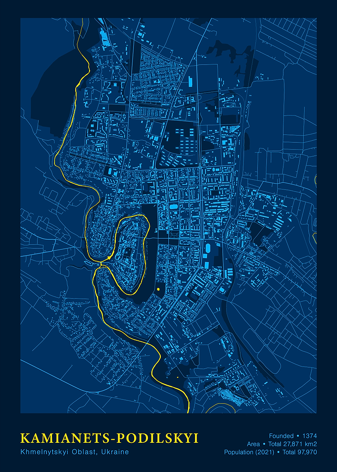 Kamianets-Podilskyi City Map