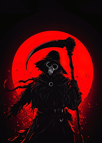 Grim Reaper with Red Moon