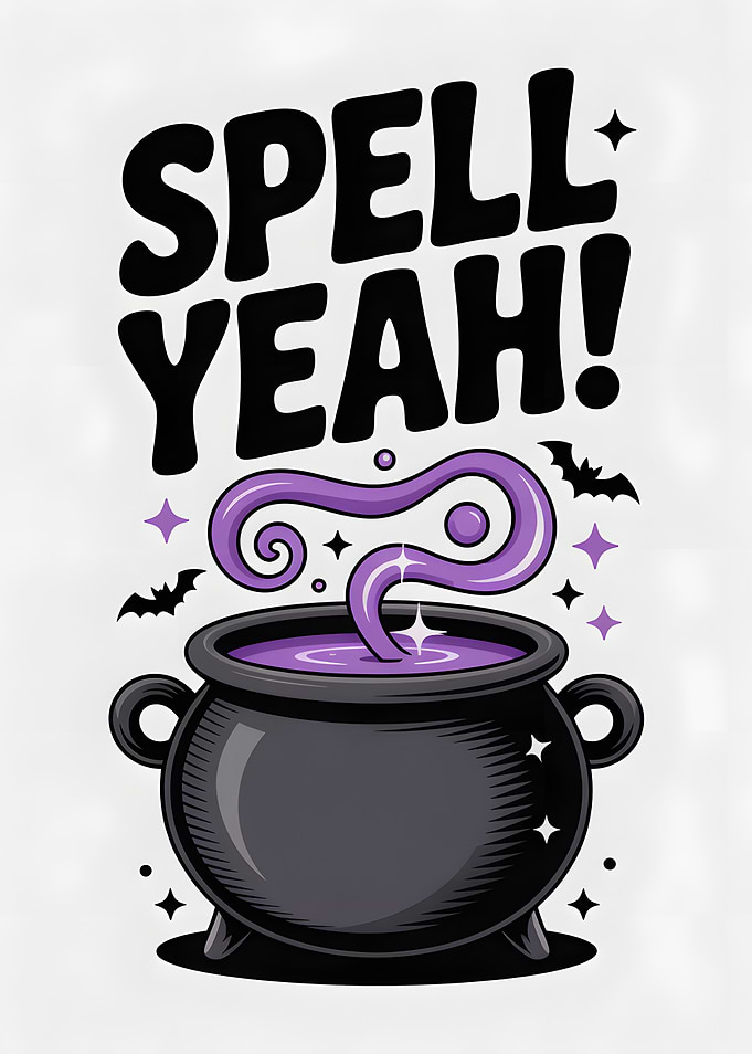Spell Yeah! Halloween Cauldron Illustration