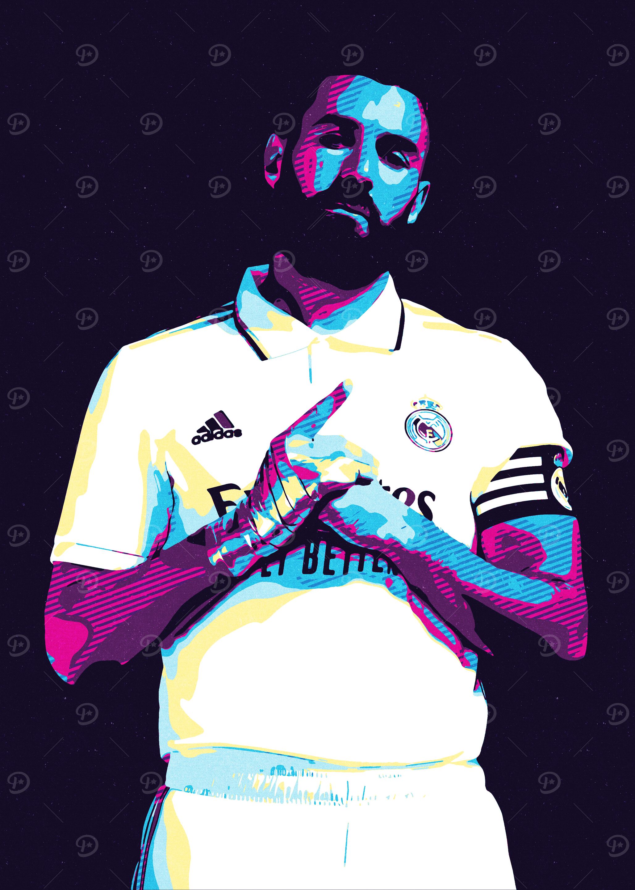 Karim Benzema Pop Art Portrait