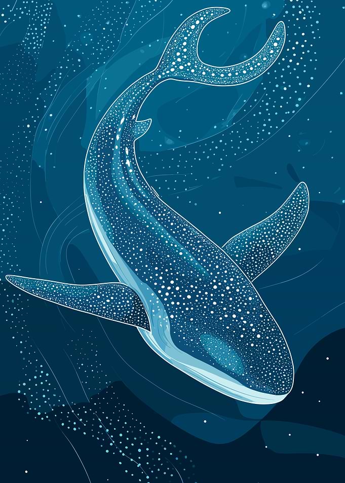 Whale Shark in Deep Blue Sea