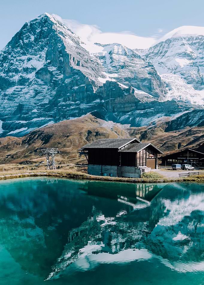 Swiss Alps Mountain Lake Reflection