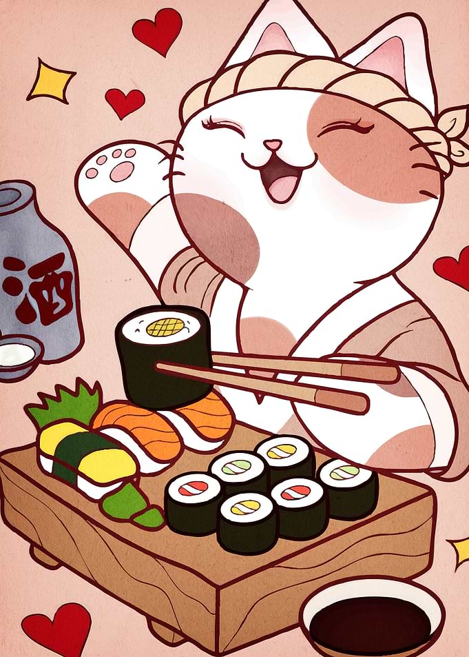 Sushi Cat Chef Animal