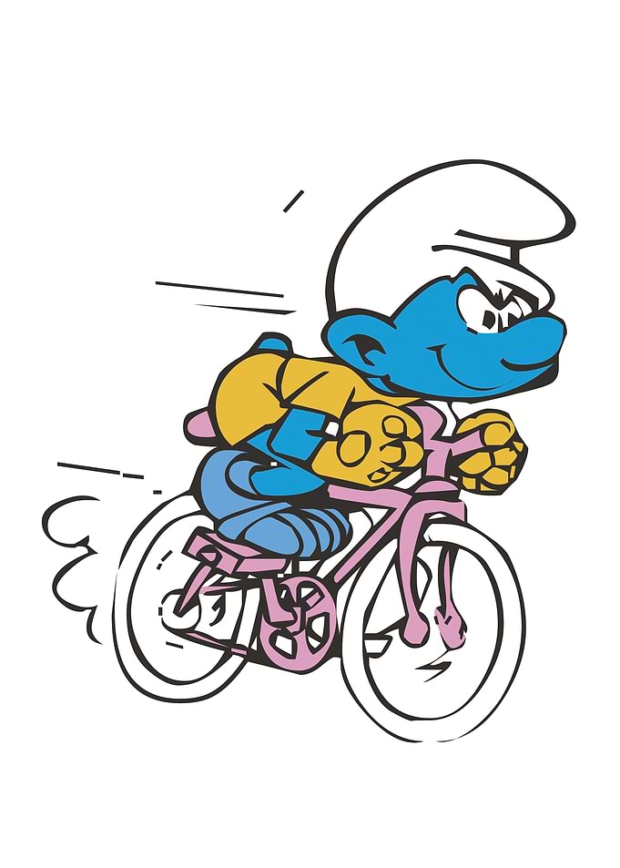 Smurf on a Bicycle