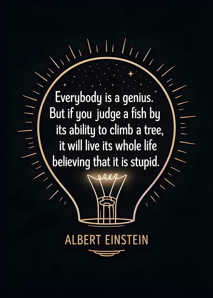 Einstein Quote in Lightbulb Design