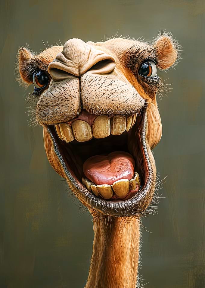 Laughing smile Camel Portrait