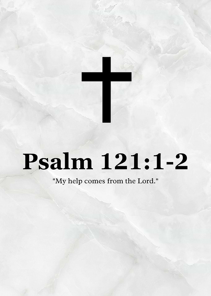 Psalm 121:1-2 Christian Cross Art