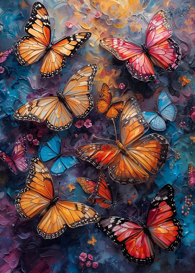 Colorful Butterflies Painting