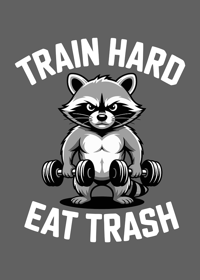 Train Hard Eat Trash Raccoon