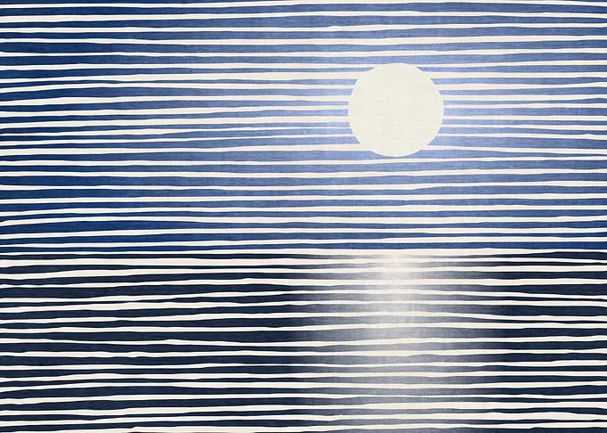 Abstract Seascape Moon over the Sea