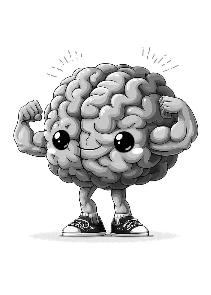 Cartoon Brain with Muscles