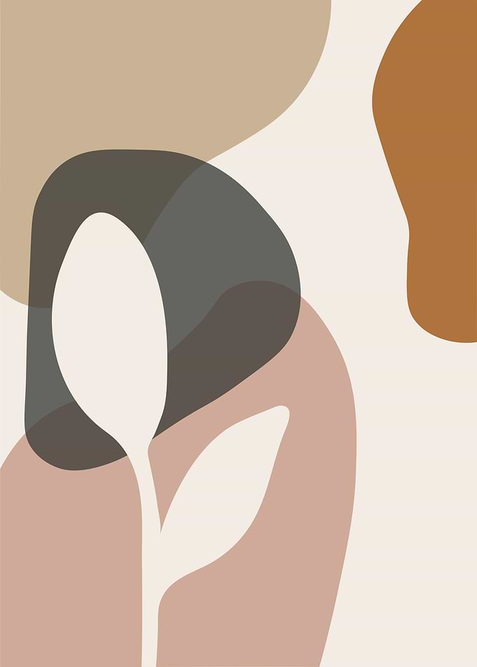 Abstract Floral Art with Neutral Tones