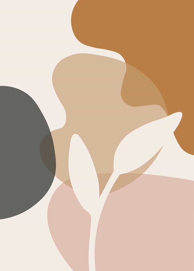 Abstract Floral Art with Neutral Tones
