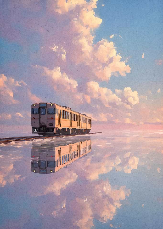 Train Reflection Sky